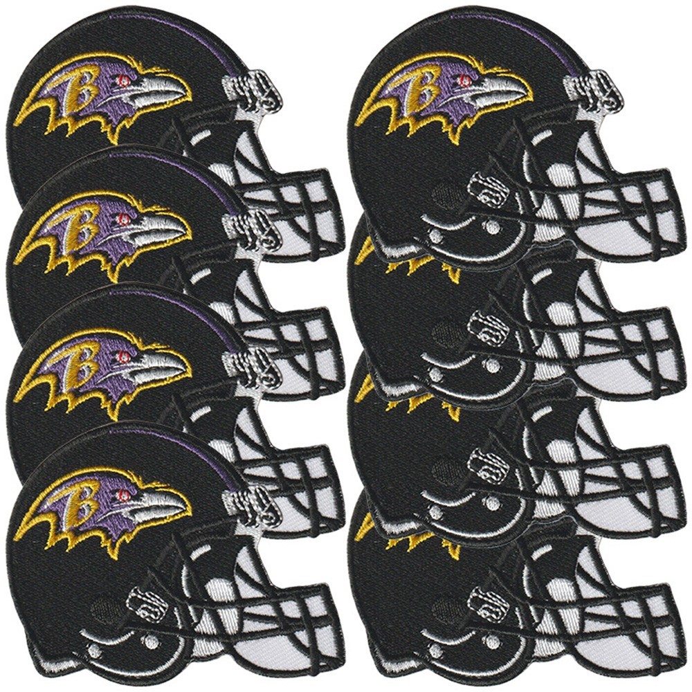8 pcs Baltimore Ravens Football Logo Size 3.3 in x 2.5 in Sew Iron on Patches