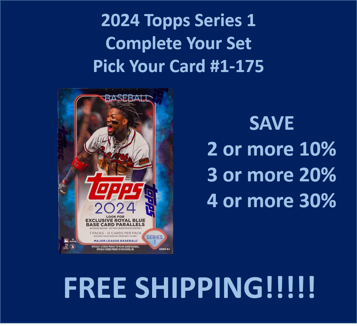 2024 Topps SERIES 1 Base Vets & RCs #1-175 Complete your set SPECIAL!!!