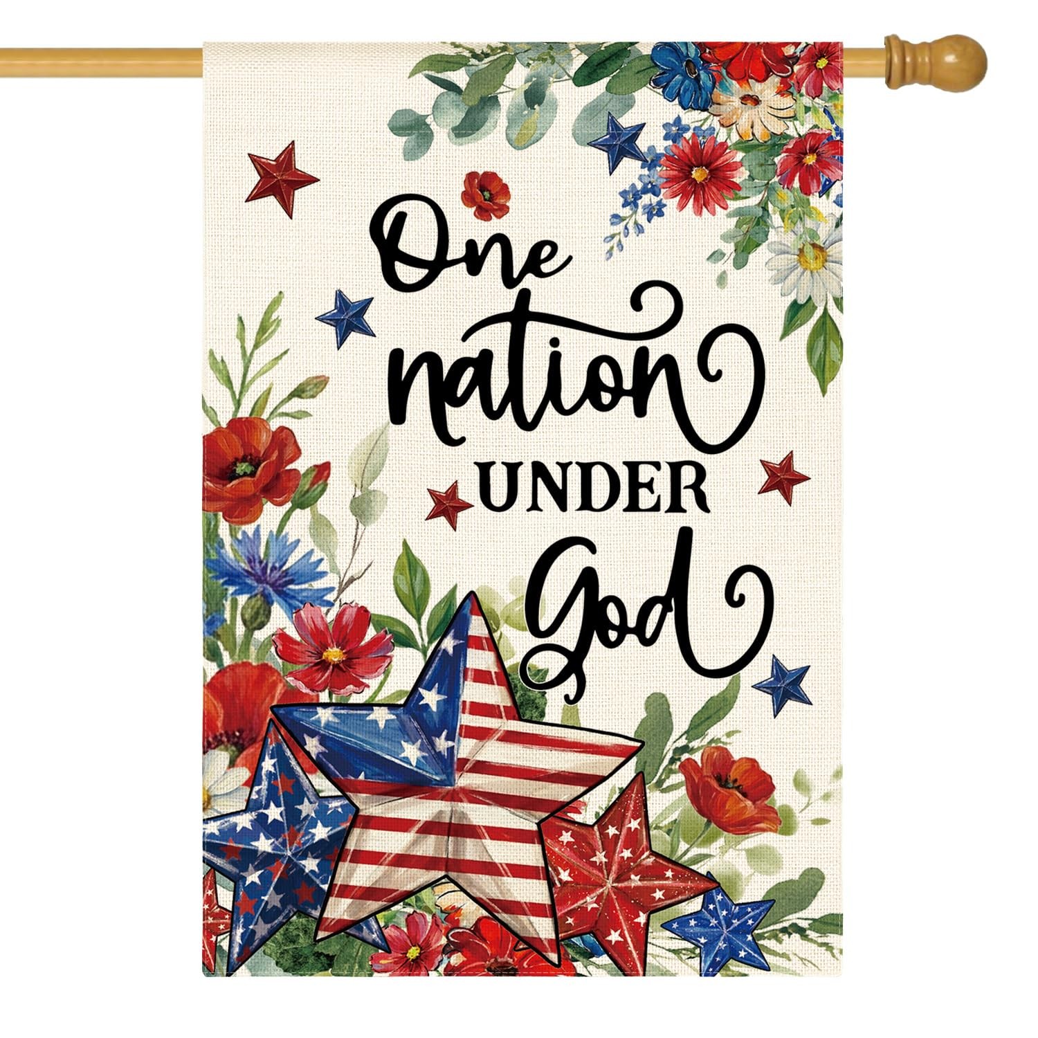 Memorial Day Patriotic 4th of July House Flag 28×40 Inch Double Sided Outside…