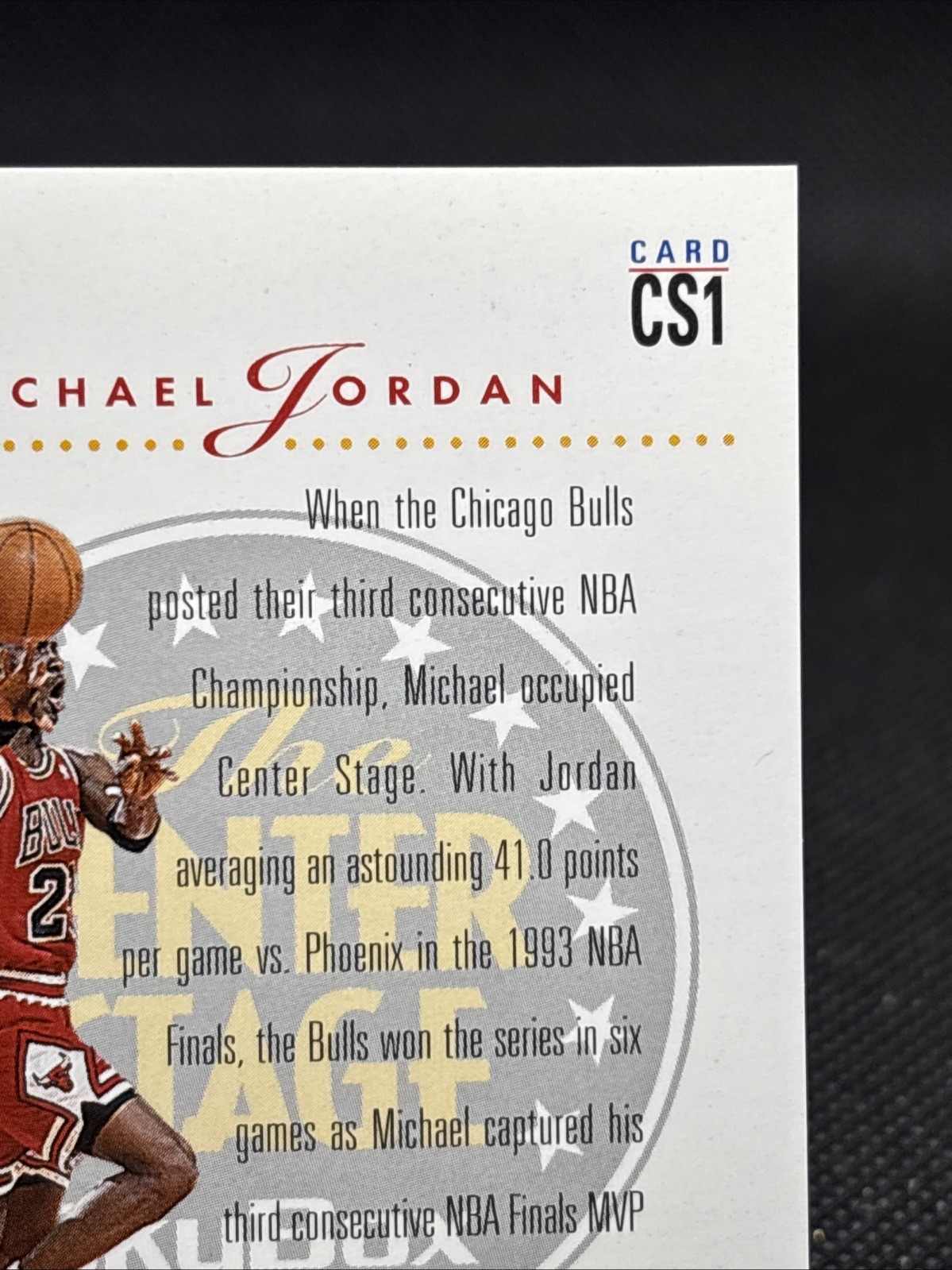 1993-94 Skybox Premium – Insert The Center Stage Michael Jordan #CS1 Bulls