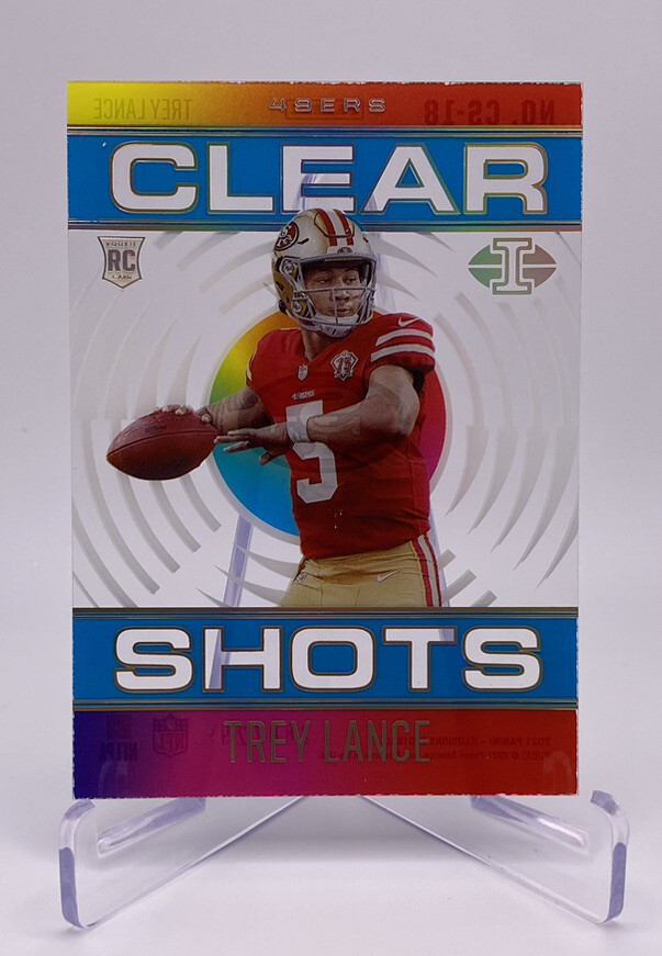 2021 Panini Illusions Clear Shots Light Blue 280/299 Trey Lance #CS-18 Rookie RC