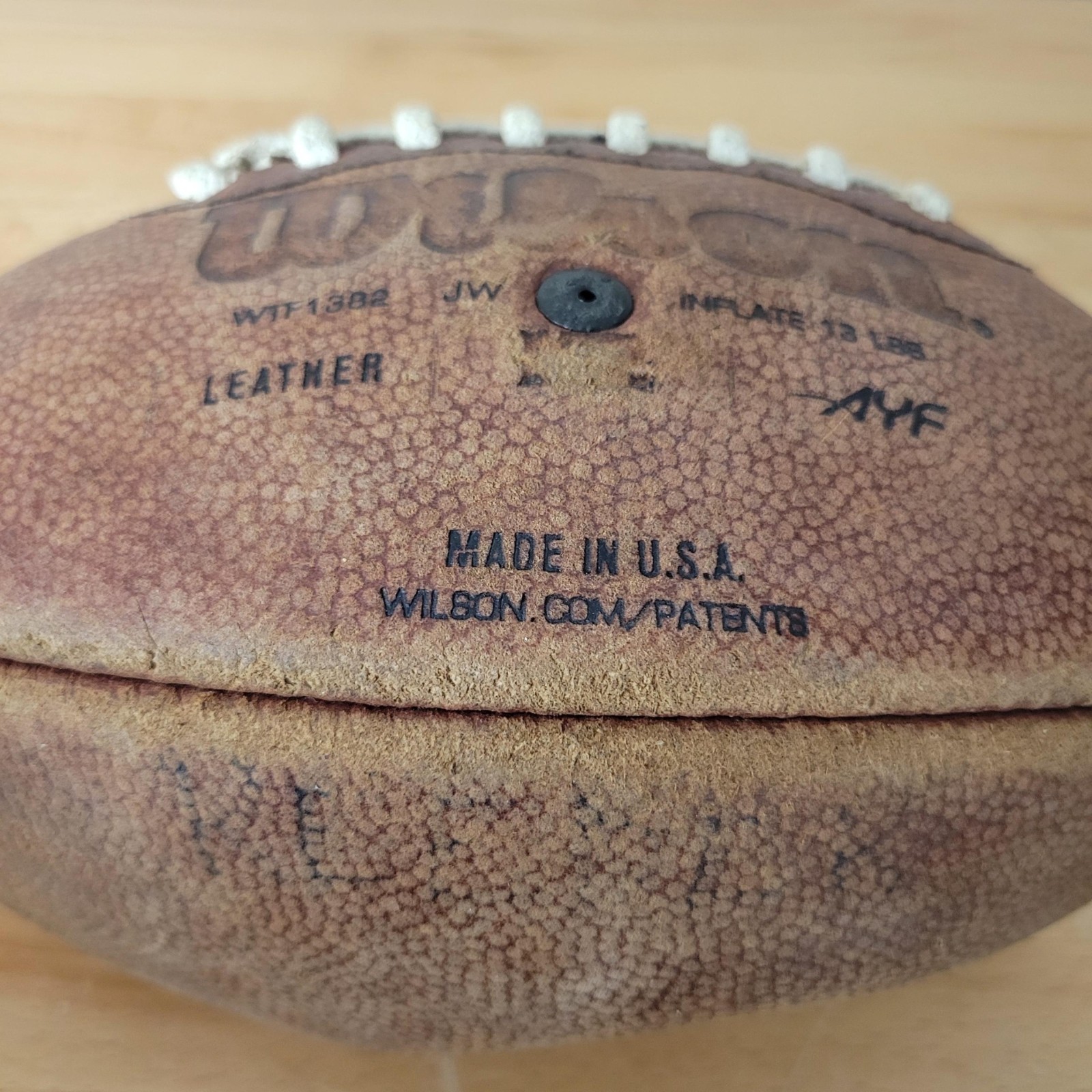 Vintage 1970s Wilson Leather Pee Wee Football K2 Display Ball WTF 1382 Sports