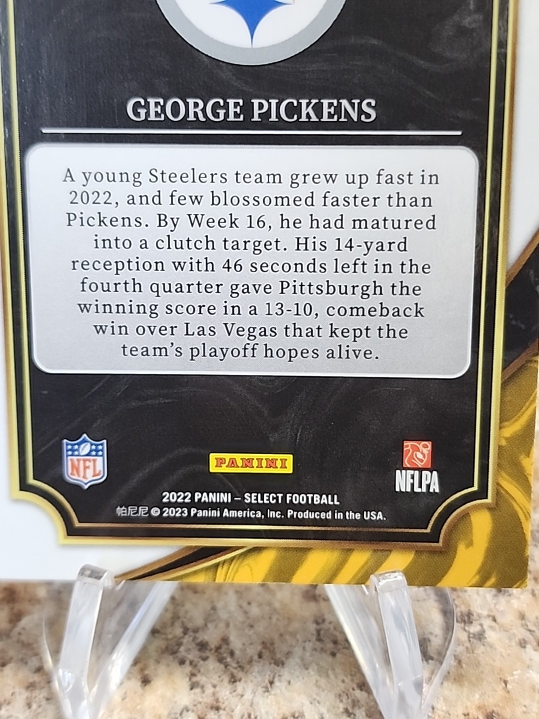2022 Panini Select – Suite Level George Pickens #343 Cosmic Prizm (RC)
