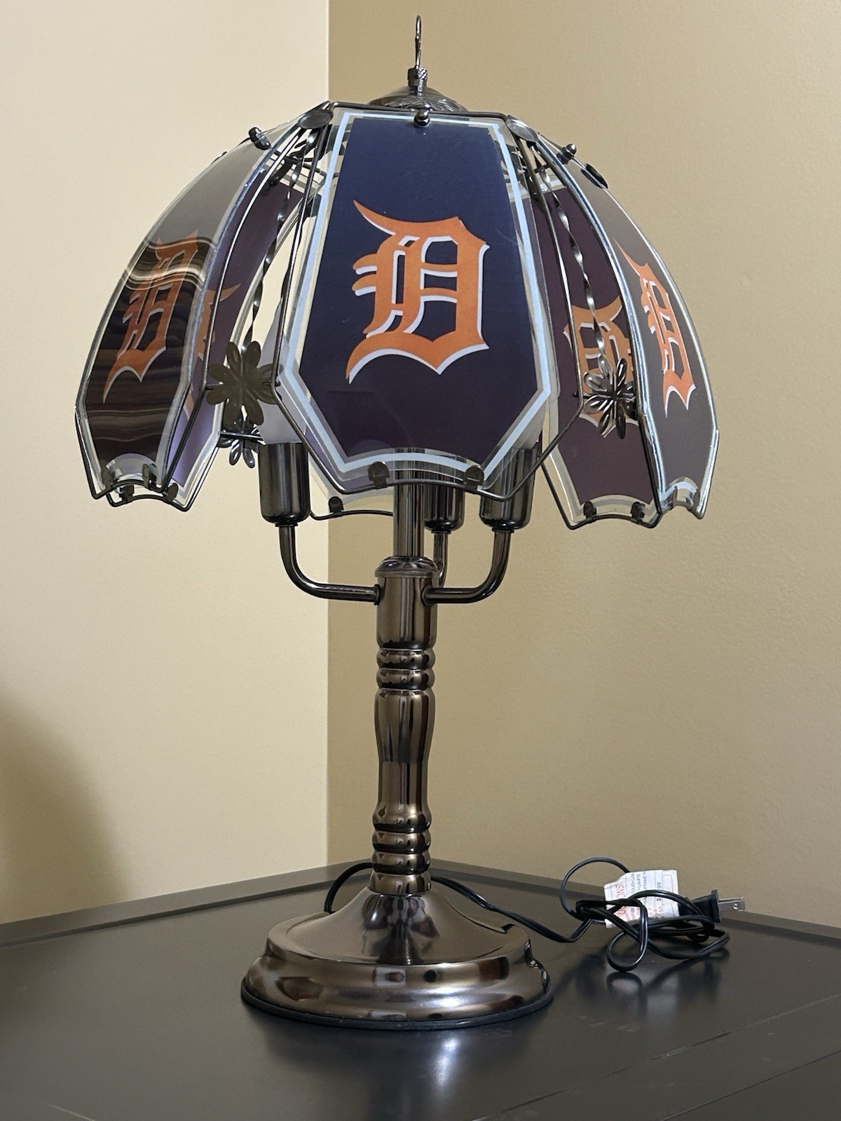 Detroit Tigers Sports MLB Baseball Table Lamp Shade Lighting Glass Metal
