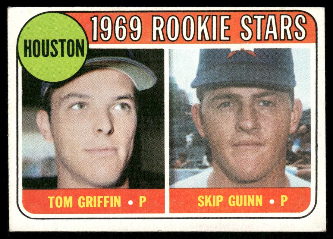 Houston 1969 Rookie Stars (Tom Griffin / Skip Guinn) RC 1969 Topps #614 EX MC