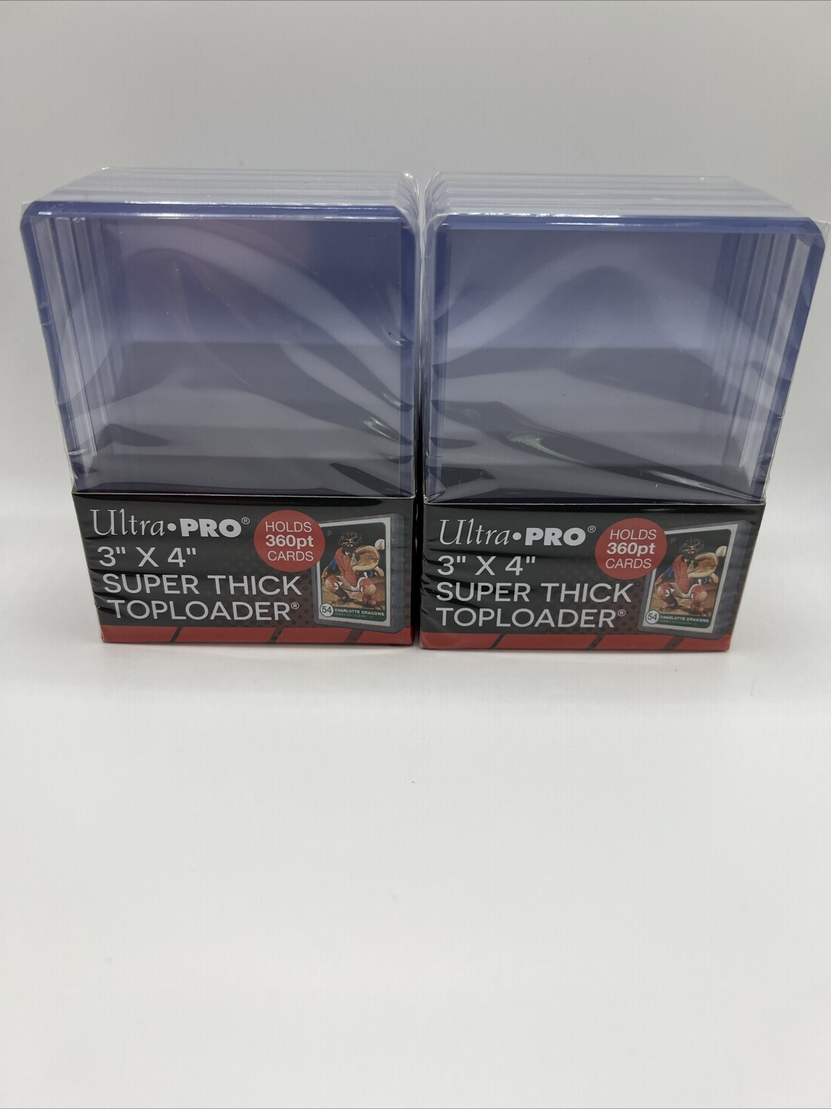 Ultra Pro 3X4 Super Thick Toploaders 2 Packs of 5 for up to 360pt Cards