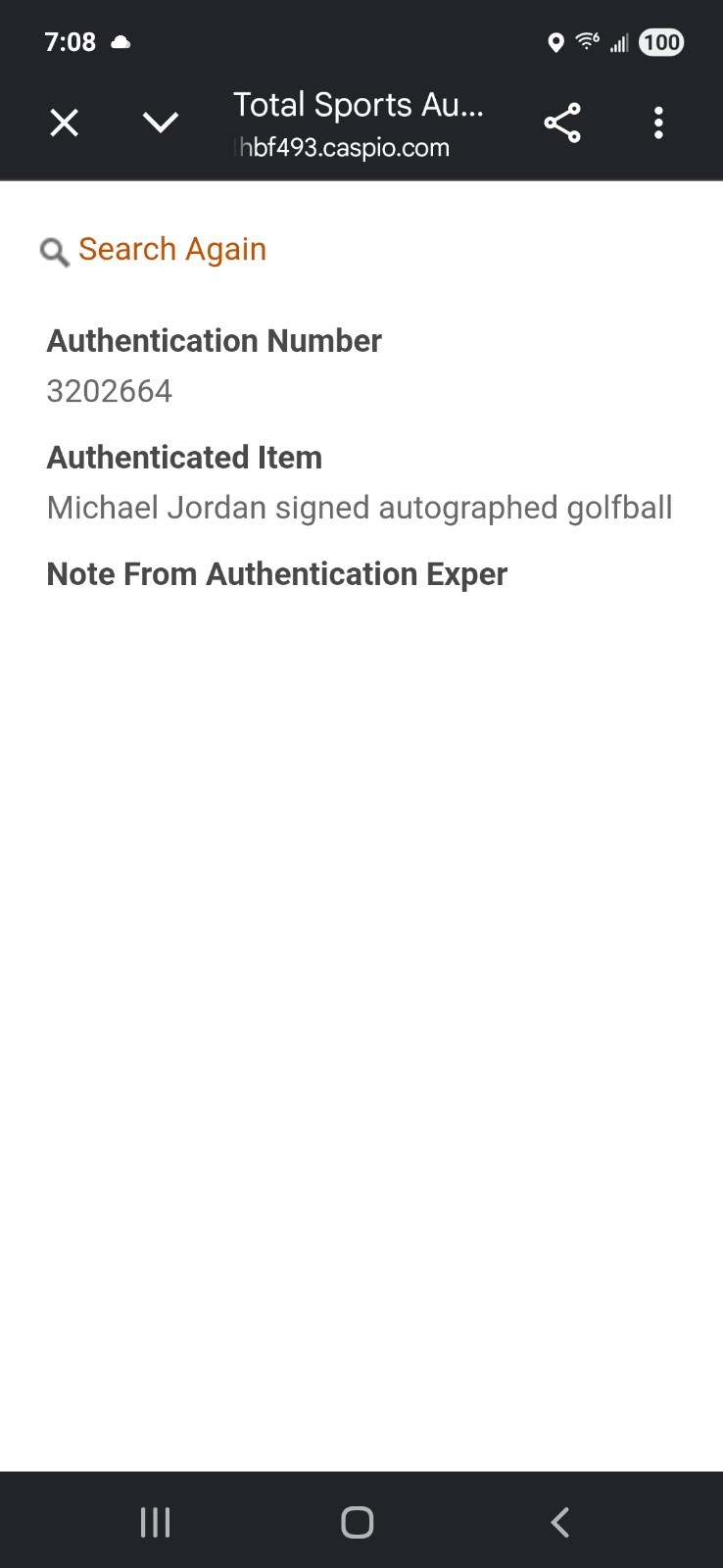 MICHAEL JORDAN Hand-Signed Autographed Golfball with COA and (Protective Case)