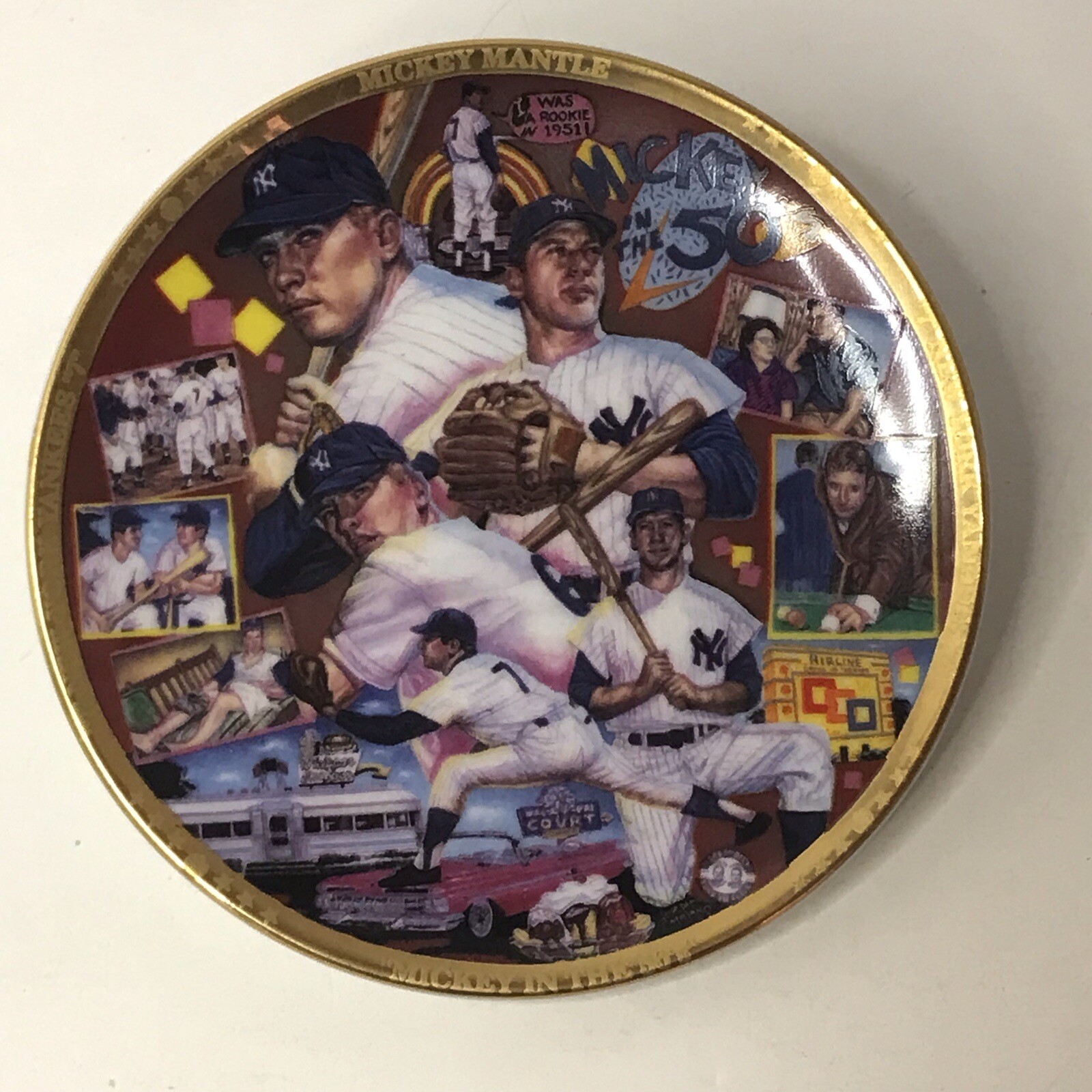 Mickey Mantle New York Yankees Sports Impressions Collectors Plate 4.4in MLB