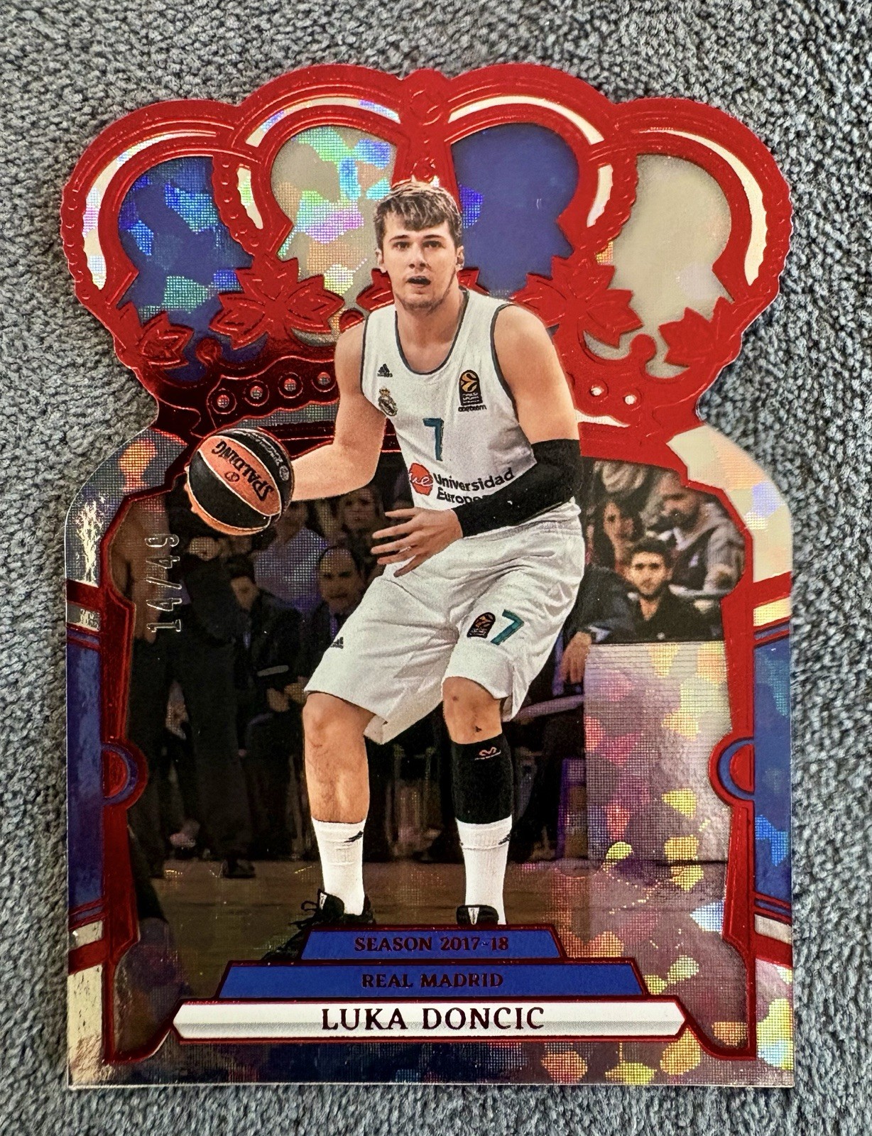 2023-24 Panini Crown Royale Euroleague – Luka Dončić #1 Red Crystal /49