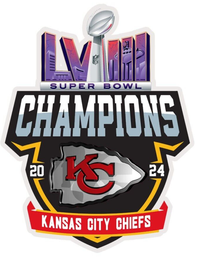Kansas City Chiefs Super Bowl LVIII 58 Champions Football Logo Die-cut MAGNET