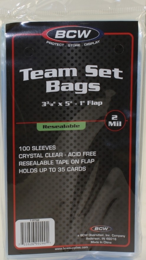 Trading Card Supplies – TEAM BAGS ( 1000 Resealable Plastic Card Bags – 10 Packs