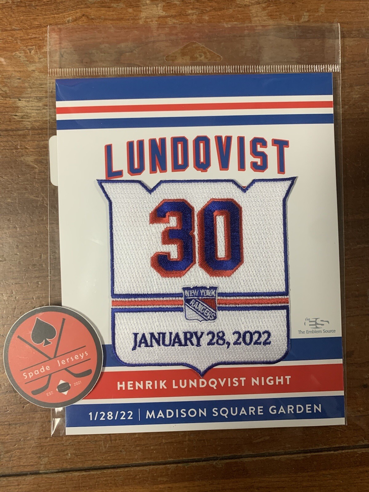 Henrik Lundqvist Retirement Night Jersey Patch – New York Rangers Jan. 28, 2022