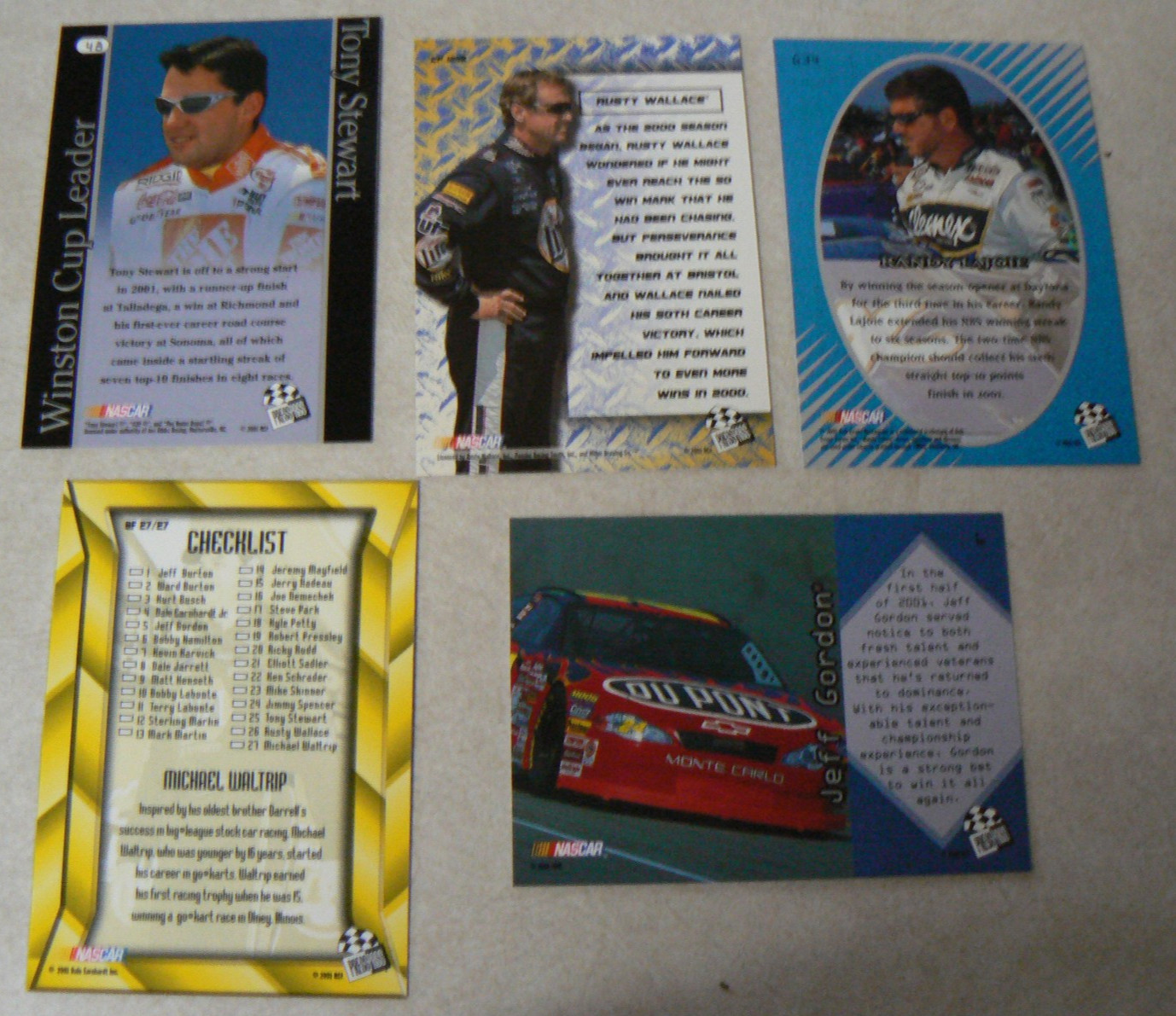 5 Pack 2001 Press Pass Optima Sealed NASCAR Racing cards Retail Edition +1 open