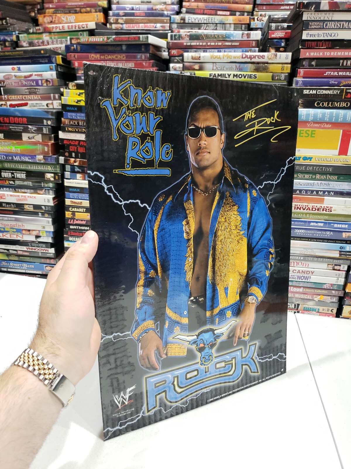 Sealed Dwayne The Rock Johnson “Know Your Role” WWF (WWE) Metal Sign 12×17 2000