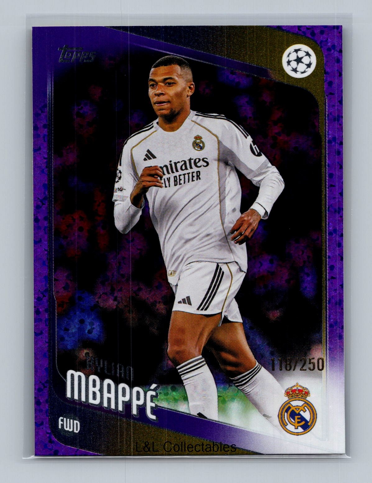 2025-26 Topps UEFA Club Competitions #112 Kylian Mbappé Purple /250