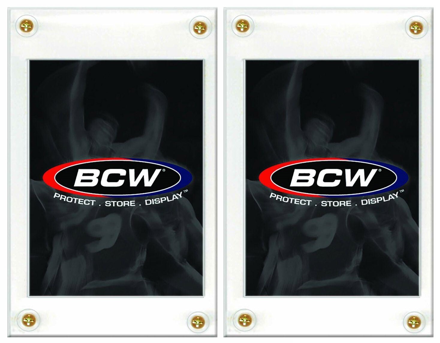 2 BCW 4 Screw Recessed Sport Trading Card Screwdown Holder Display Protector New