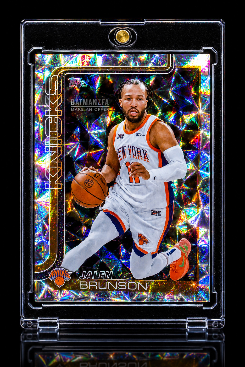 JALEN BRUNSON DIAMOND REFRACTOR SILVER HOLO Rare Topps SP New York Knicks