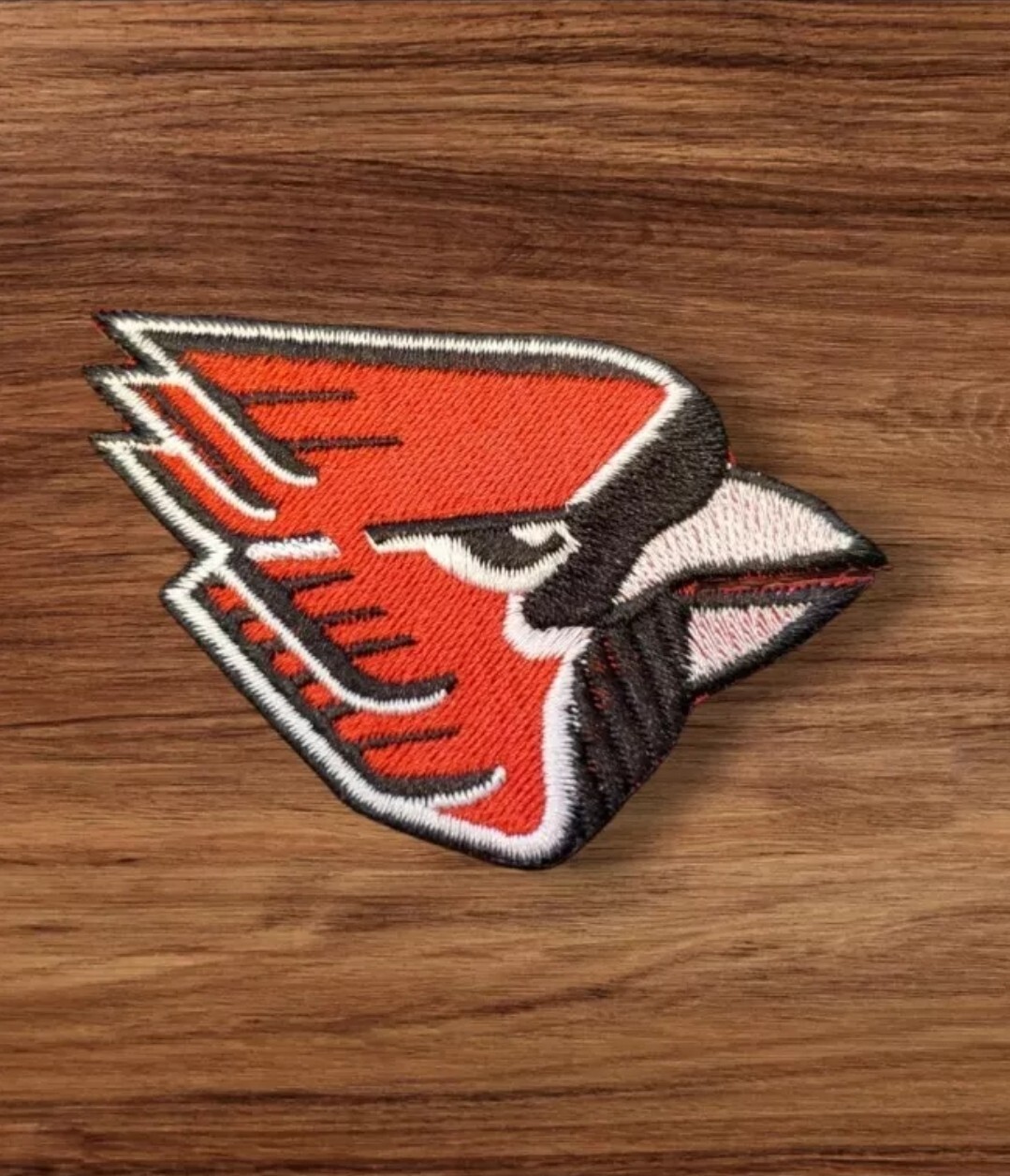 Ball State Cardinals Patch. Embroidered. Iron On Backing 3″x2″