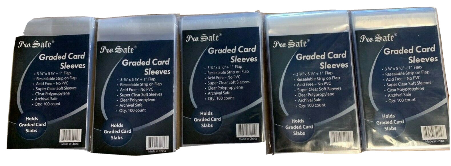 500 PRO SAFE GRADED RESEALABLE CARD Sleeves PSA Beckett Screwdown Bag Slab Soft
