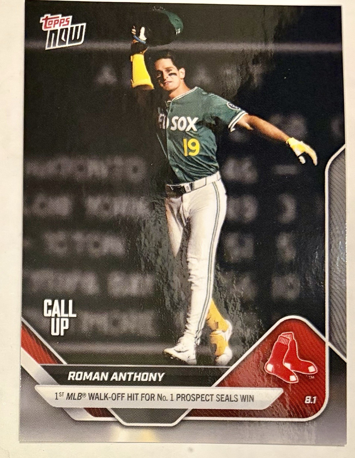 2025 Topps Now – Call-Up Roman Anthony #494 /3370 (RC) 1st Walk-off Career Hit
