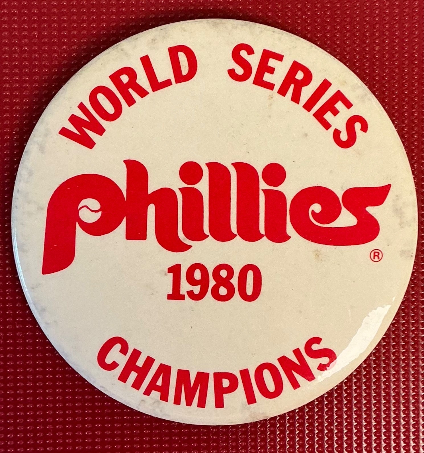 Vtg Philadelphia Phillies MLB Baseball 1980 World Series Champion Button Pin HTF