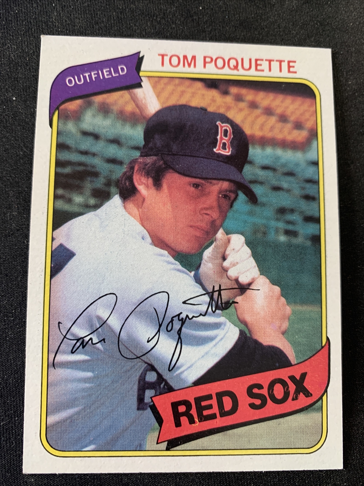 1980 Topps Baseball Card #597 Tom Poquette Boston Red Sox NmMt Free Ship!