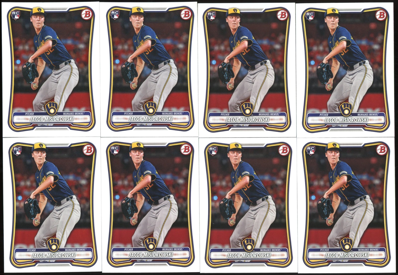 Jacob Misiorowski 2026 Bowman #35 Rookie Card – 8 Card Lot