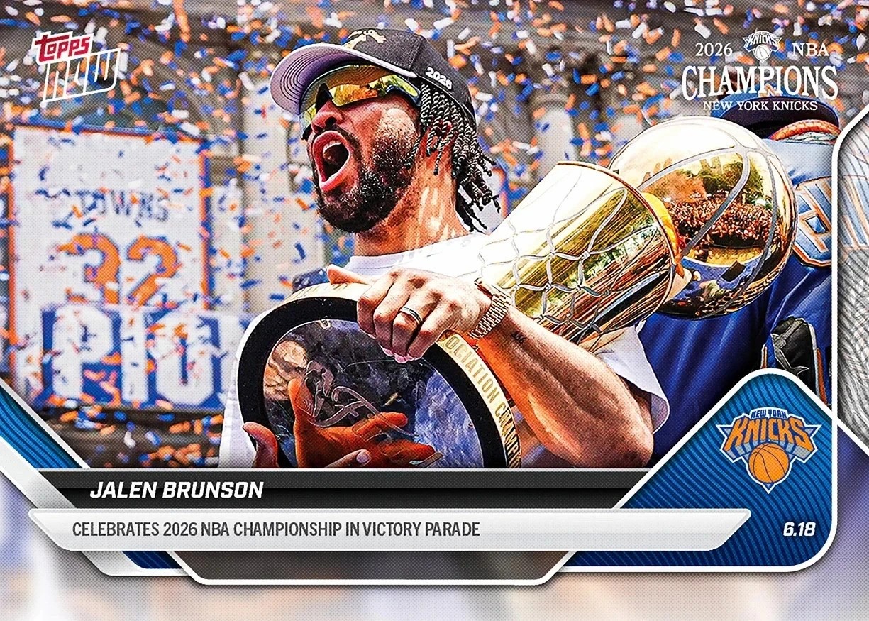 JALEN BRUNSON 2025-26 NBA Topps NOW #OS01 Championship Victory Parade – Presale