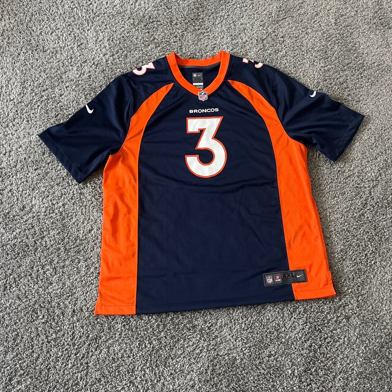 broncos jersey xxl nike orange and navy blue