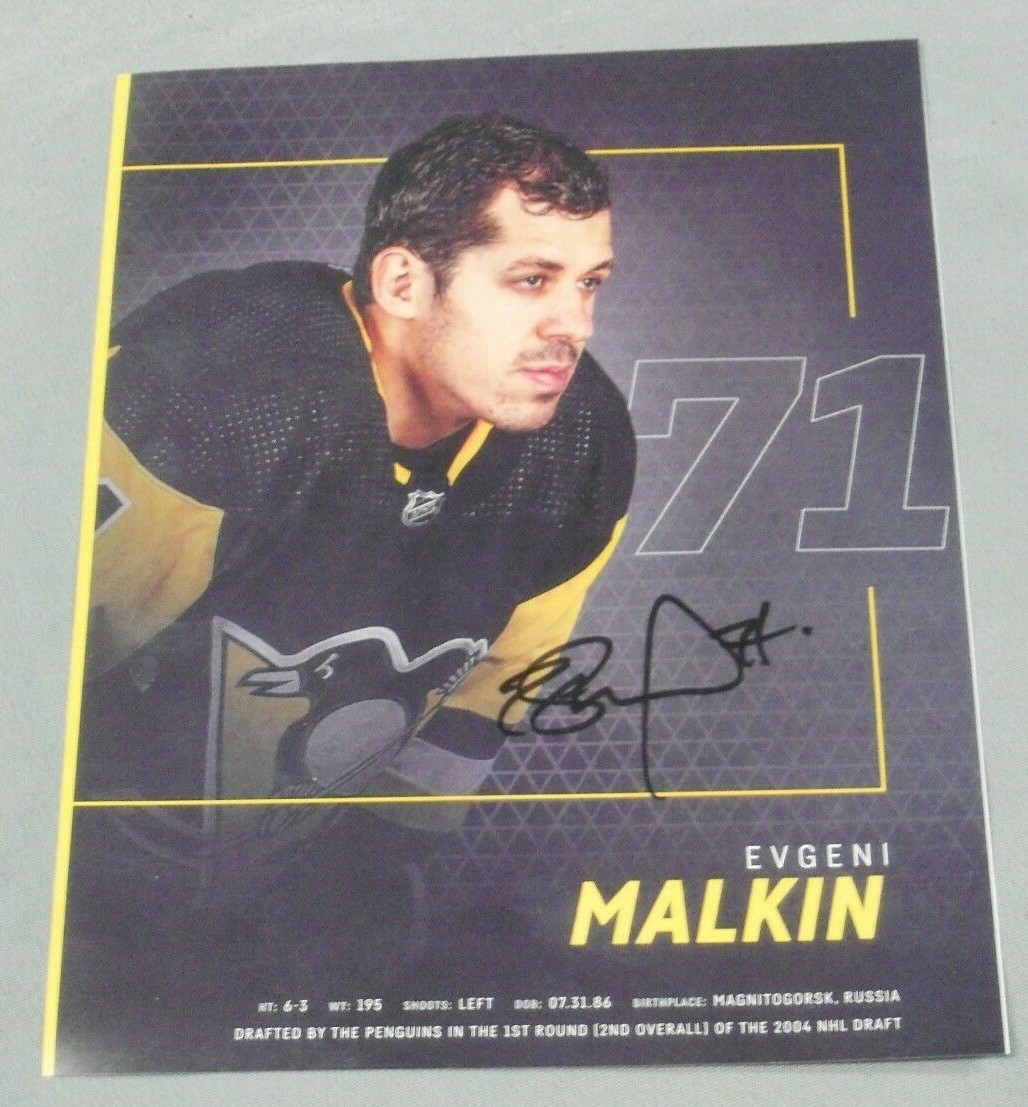 Evgeni Malkin, Pgh Penguins, Signed 8.25″ x 10.5″ Print, In Uniform