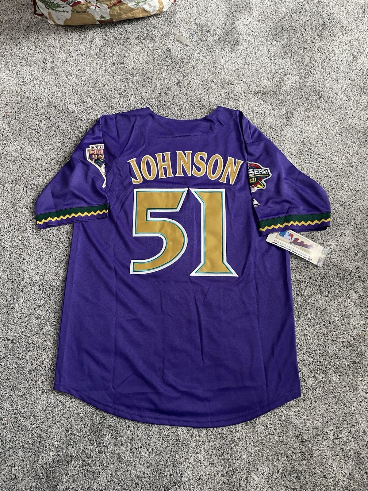 Randy Johnson Arizona Diamondbacks 2001 World Series Alt Purple Men’s Jersey M
