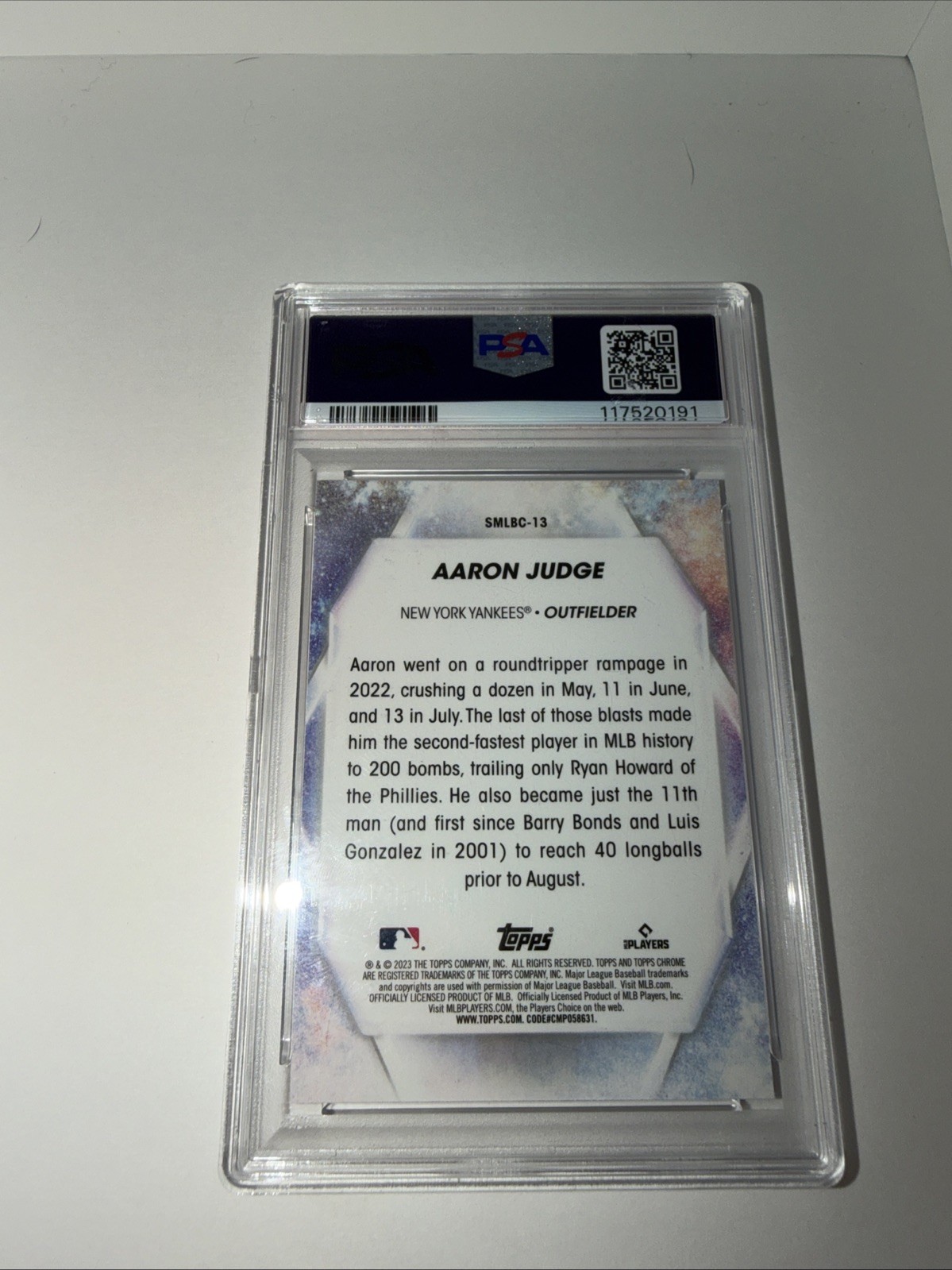 2023 Topps Series 1 – Stars of Mlb Chrome Aaron Judge #SMLBC-13