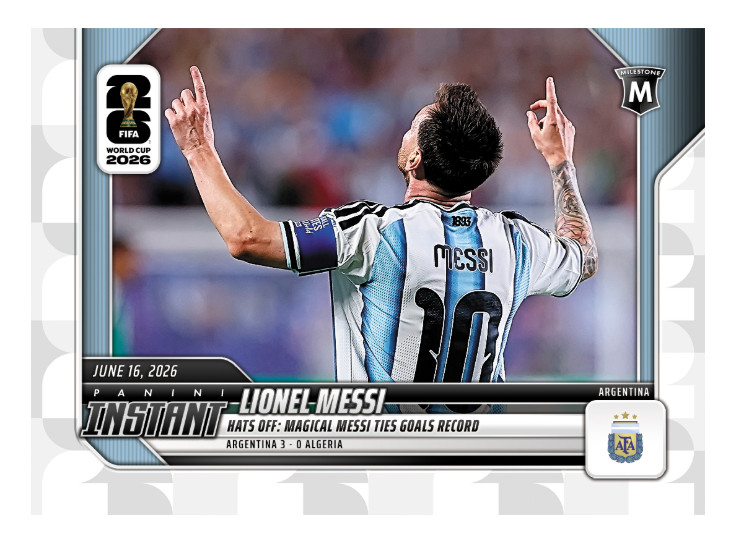 Lionel Messi – 2026 Panini Instant FIFA World Cup 2026 #46 MILESTONE PRESALE