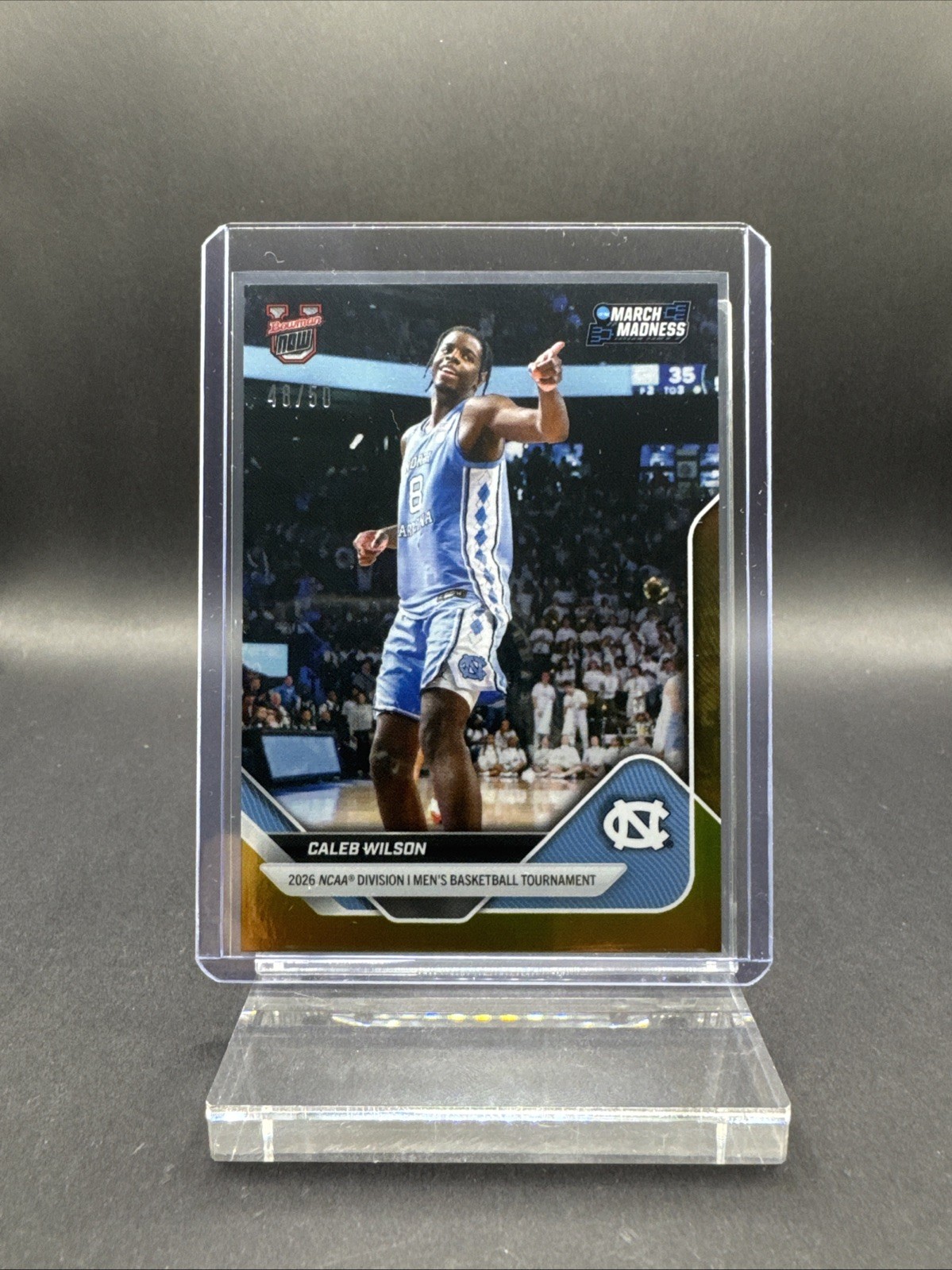 2026 Bowman U Now March Madness Caleb Wilson GOLD Foil 40/50 North Carolina