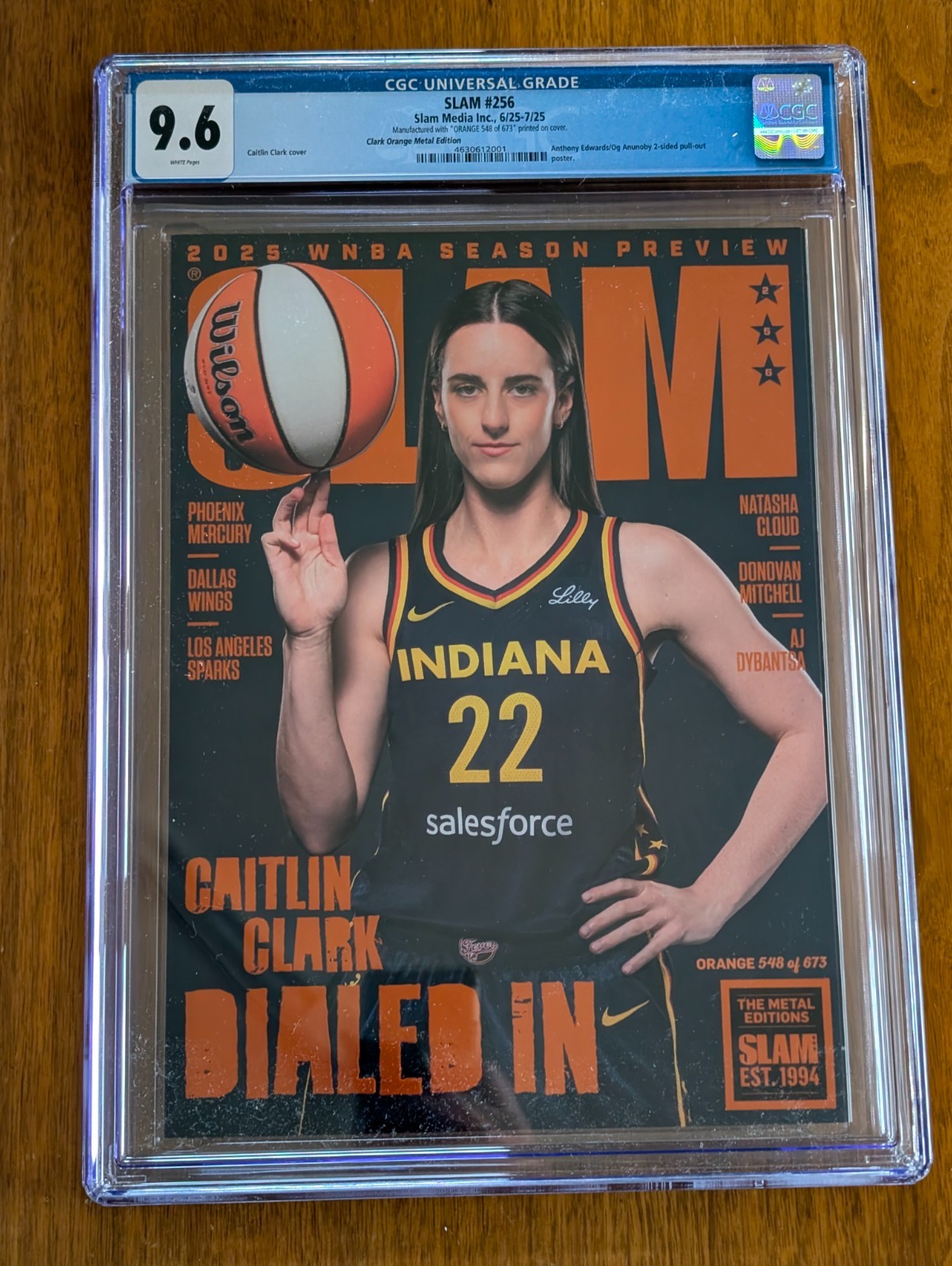 CGC 9.6 Caitlin Clark “Dialed In” SLAM Magazine #256 – Orange Metal 548/673