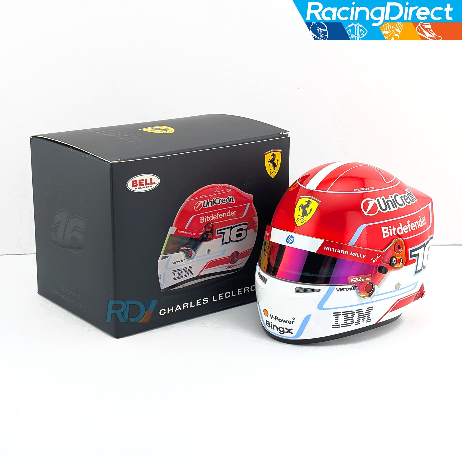 2026 Charles Leclerc Mini Helmet – 1:2 Scale – Ferrari Bell F1 Helmet – 4100535