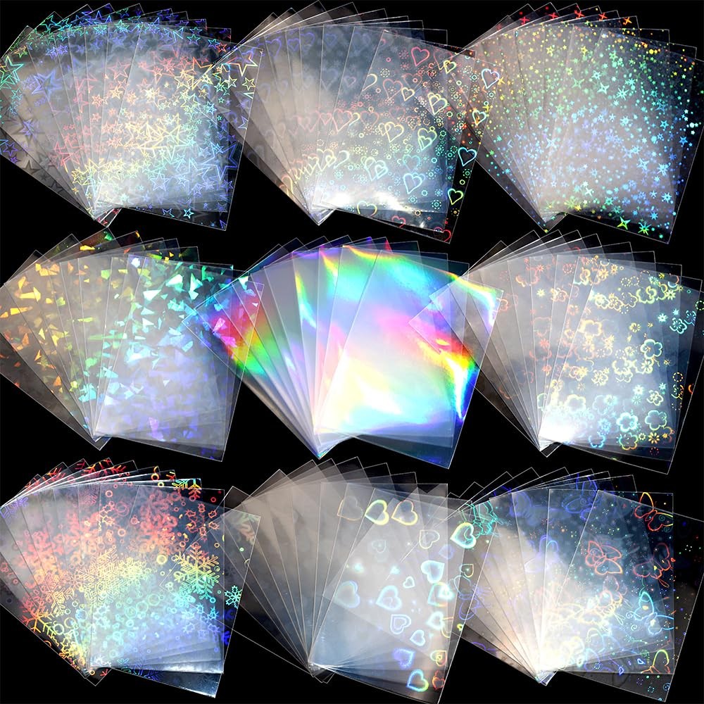 100 Pcs Laser Flashing Photocard Sleeves Holographic Card Sleeves for Trading…