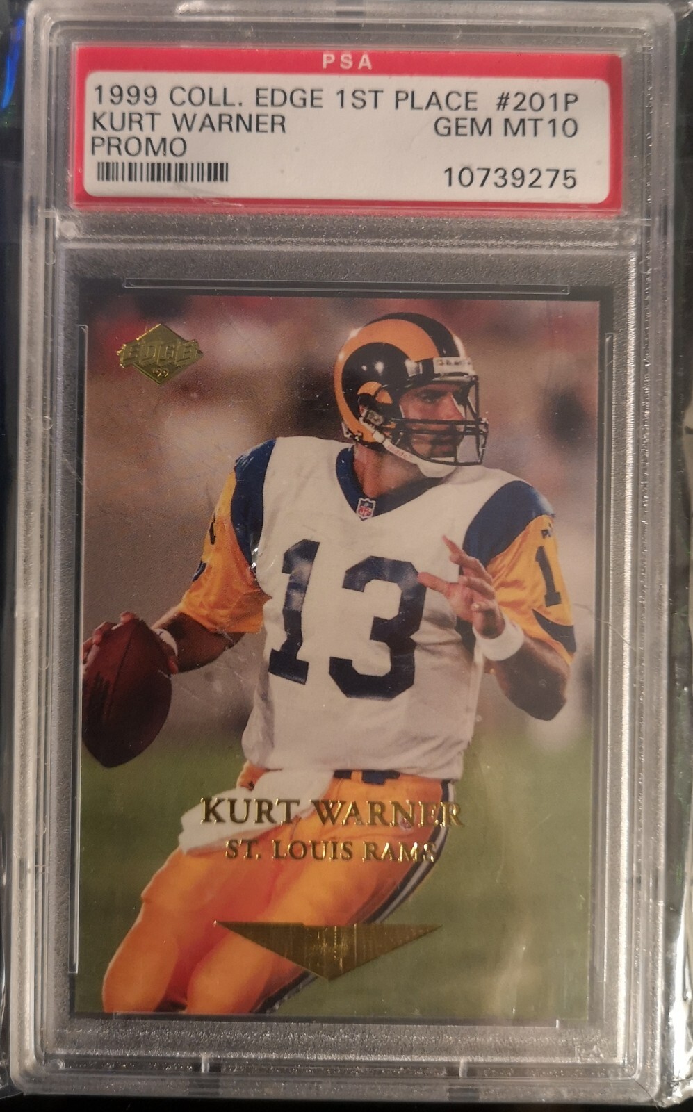PSA 10 🔥 KURT WARNER RC 1999 Collector’s Edge 1st Place Gold Ingot Rookie Promo
