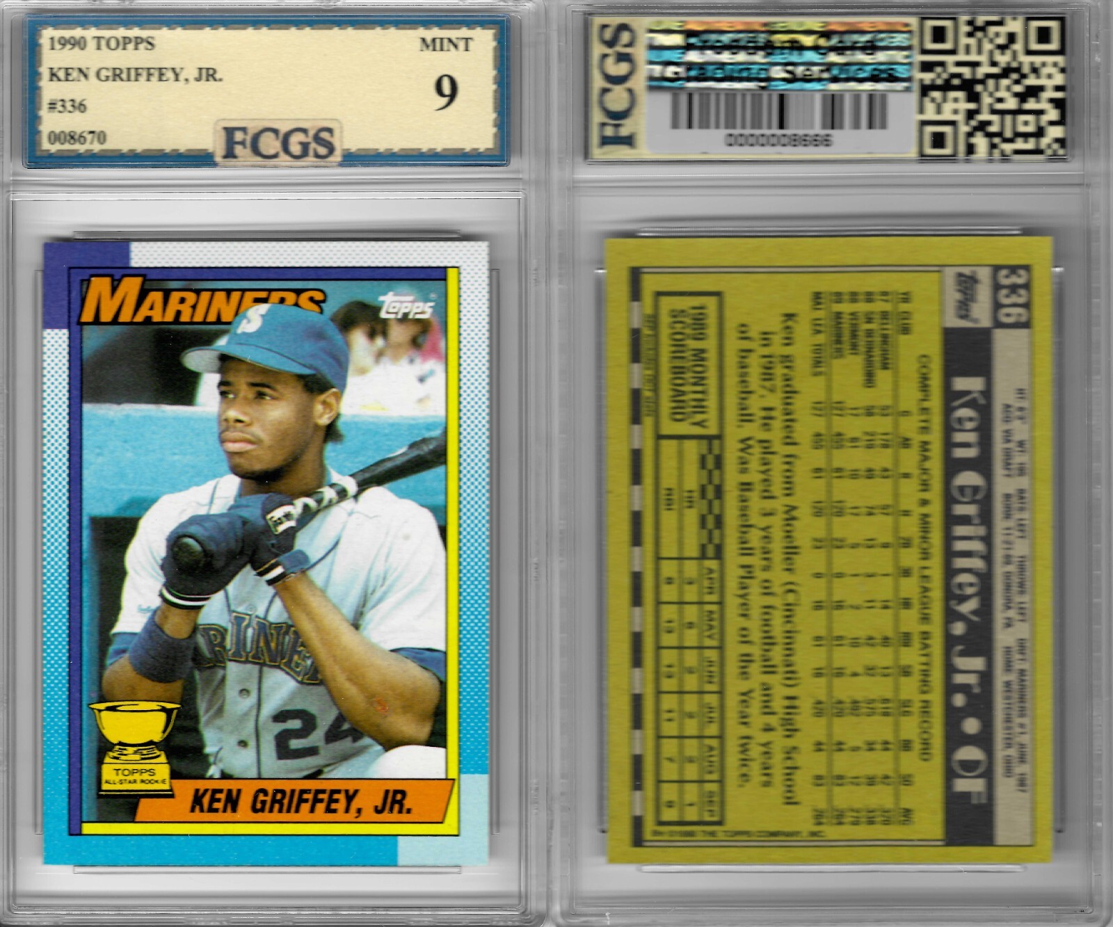 1990 Topps Ken Griffey Jr. #336 Graded FCGS 9 MINT