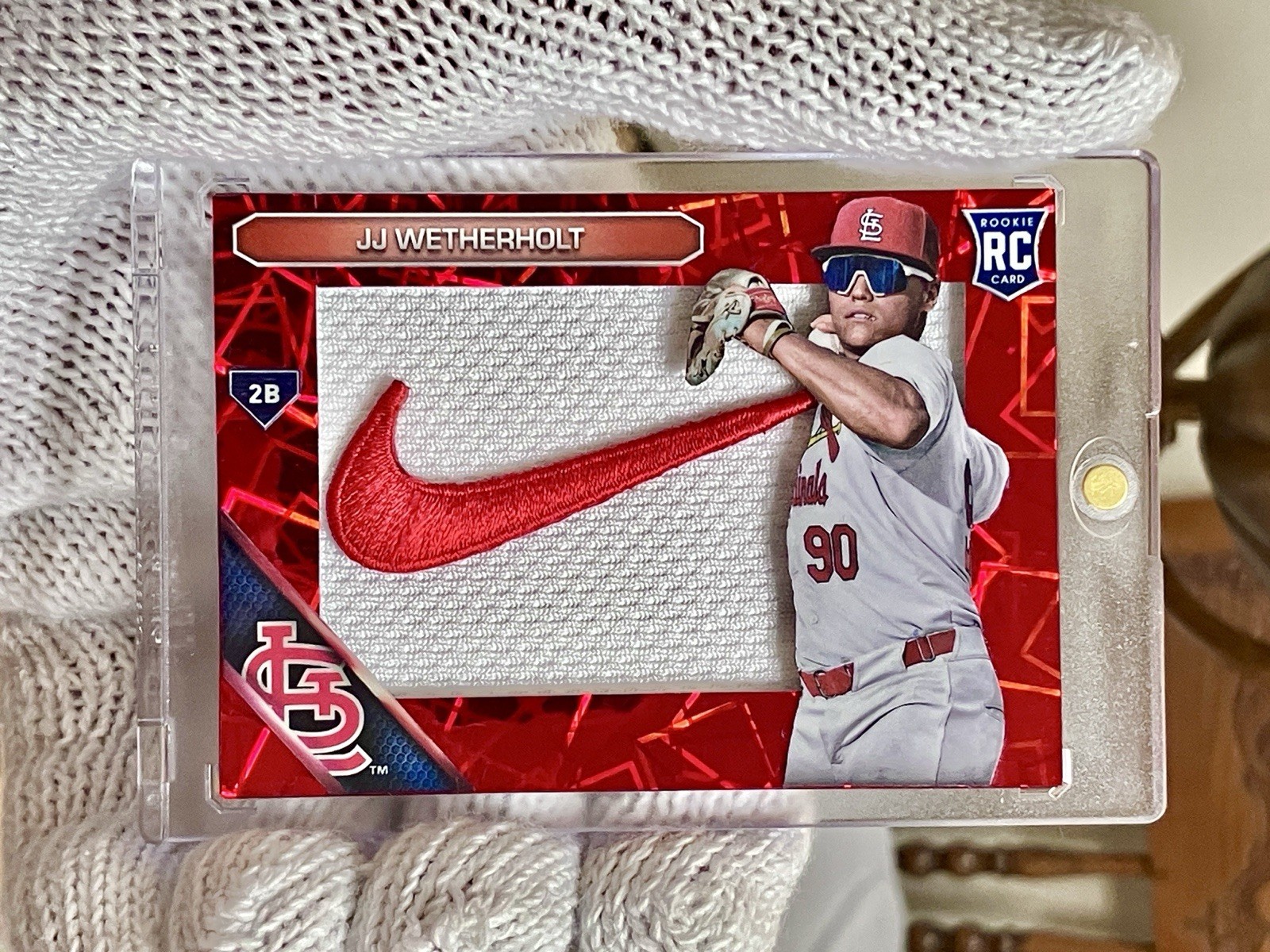 JJ Wetherholt Custom card Patch 1/1 St. Louis Cardinals relic jersey + free Auto