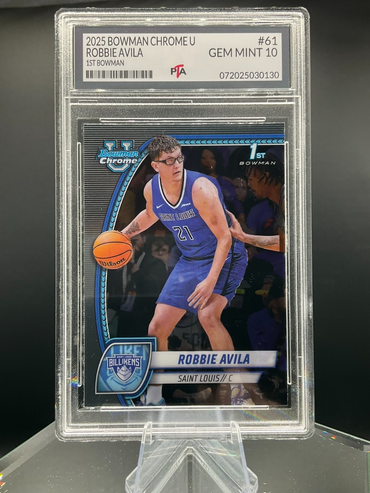 2025 Bowman Chrome U #61 Robbie Avila 1st Bowman Rookie Card GEM MINT PTA 10🔥