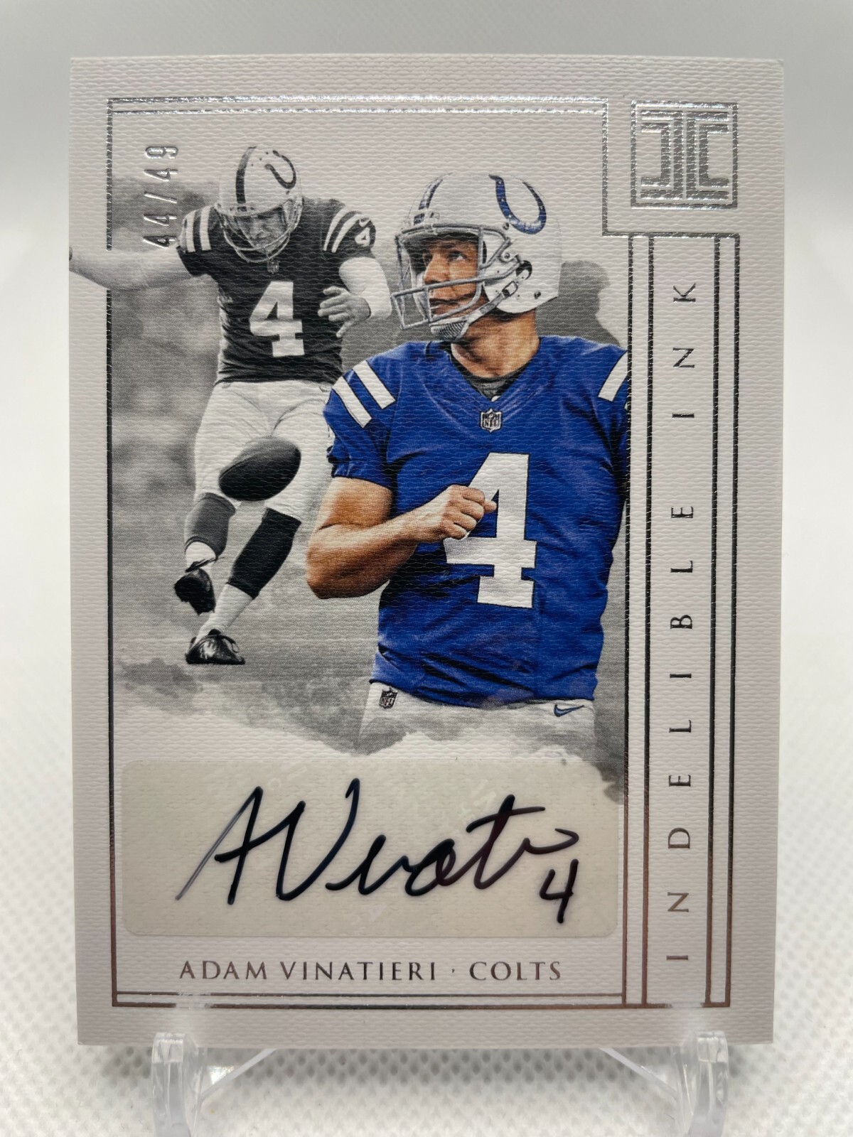 ADAM VINATIERI 2018 IMPECCABLE INDELIBLE INK AUTO #44/49~~HALL OF FAME in 2026!