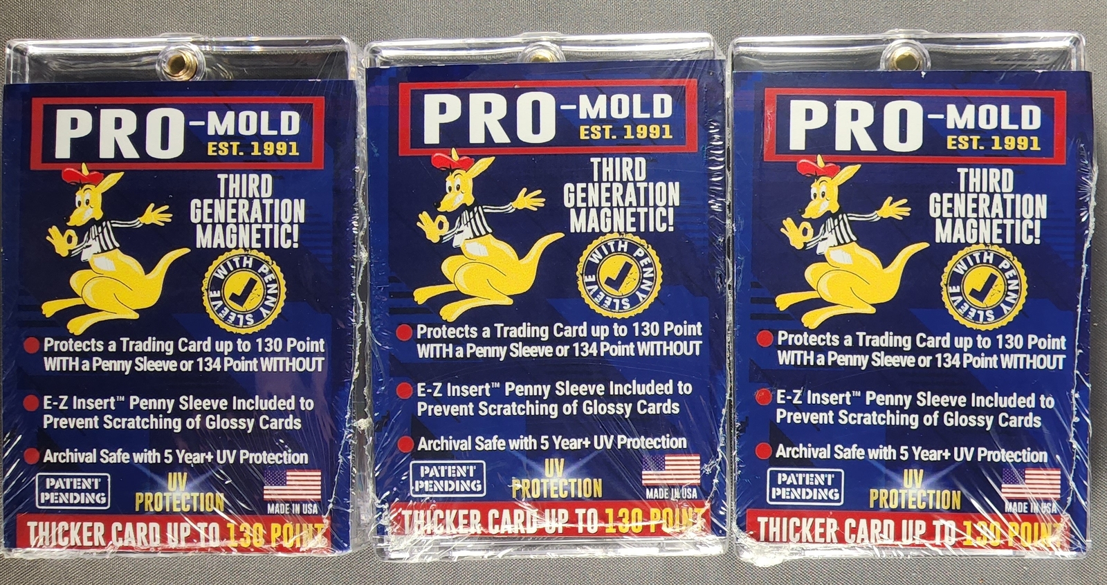 3x Pro Mold MH130SAB 3rd Gen w/ Sleeve 130pt Magnetic Card Holder One Touch