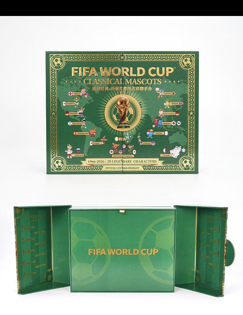 2026 World Cup Past Mascots Figurine Gift Box Football Collectible Gift Set