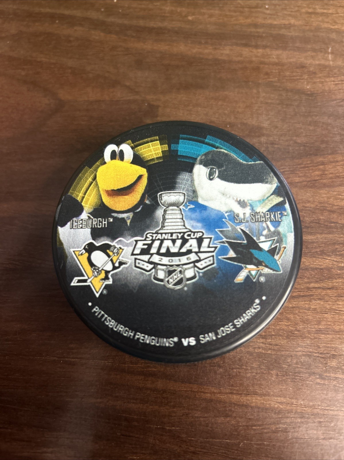 2016 Stanley Cup Finals Pittsburgh Penguins vs San Jose Sharks Hockey Puck