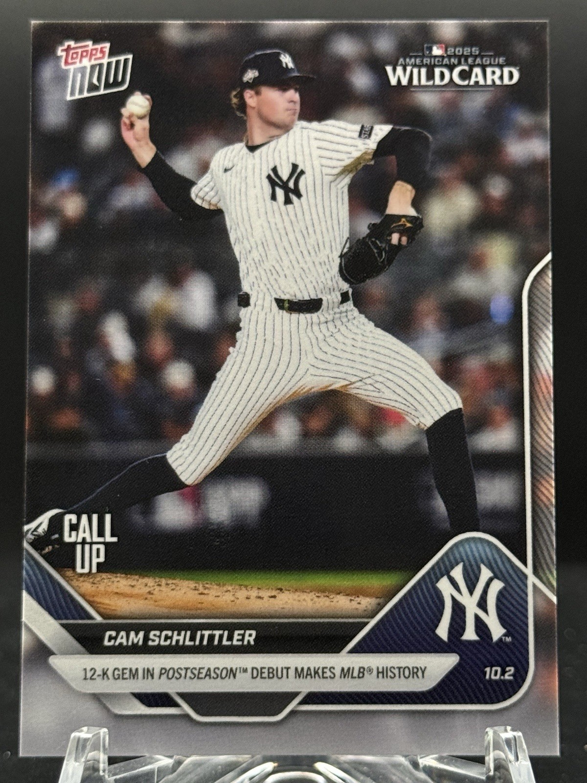 2025 Topps Now Cam Schlittler #817 12-K Gem Post Season Debut Call-Up PR:18809