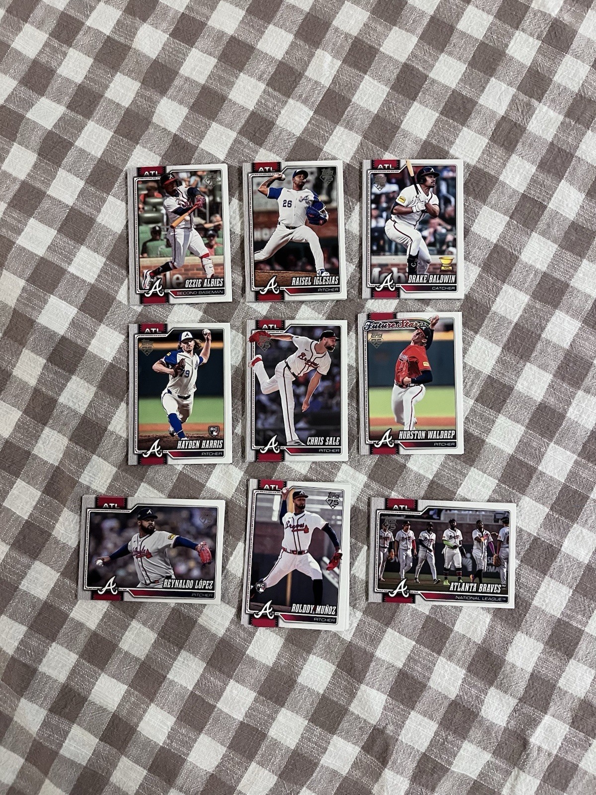 2026 Topps Series 2- ATLANTA BRAVES Complete Team Set of 9 Cards