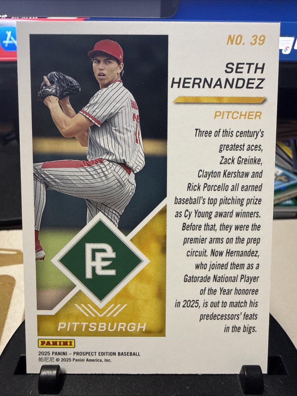 2025 Panini Prospect Edition – Seth Hernandez #39 Red /299 (RC)