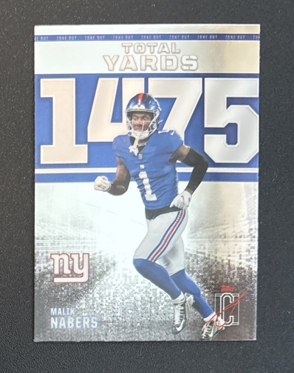 MALIK NABERS 2025 TOPPS SIGNATURE #ZO-1 ZONE OUT INSERT NEW YORK GIANTS 🏈