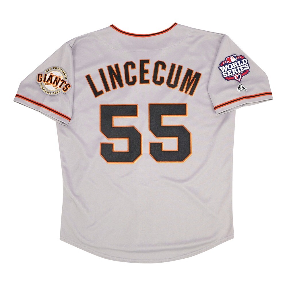 Tim Lincecum 2012 San Francisco Giants World Series Grey Road Men’s Jersey